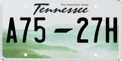 TN license plate A7527H