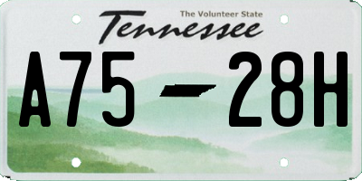 TN license plate A7528H