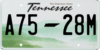 TN license plate A7528M