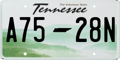 TN license plate A7528N