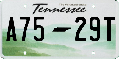 TN license plate A7529T
