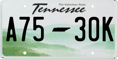 TN license plate A7530K
