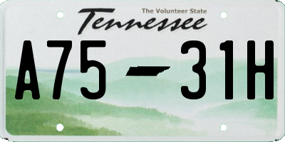 TN license plate A7531H