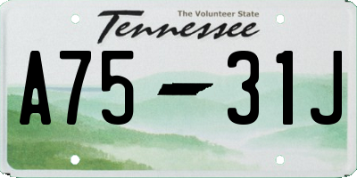 TN license plate A7531J