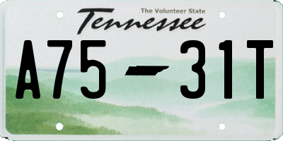 TN license plate A7531T