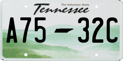 TN license plate A7532C