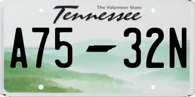 TN license plate A7532N