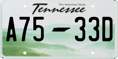 TN license plate A7533D
