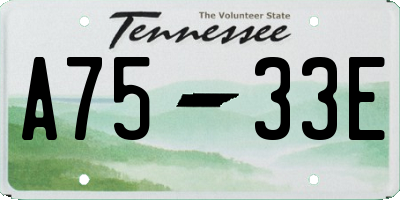 TN license plate A7533E