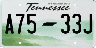 TN license plate A7533J