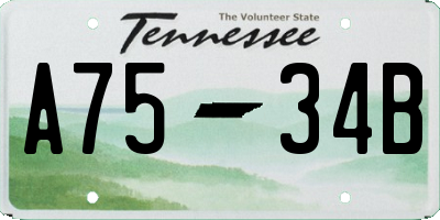 TN license plate A7534B