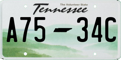 TN license plate A7534C