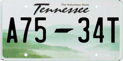 TN license plate A7534T