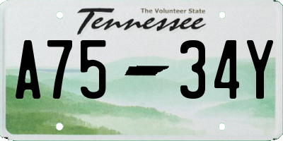 TN license plate A7534Y