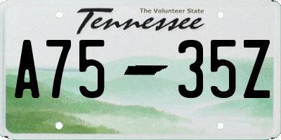 TN license plate A7535Z