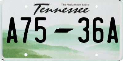 TN license plate A7536A