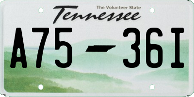 TN license plate A7536I
