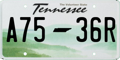 TN license plate A7536R