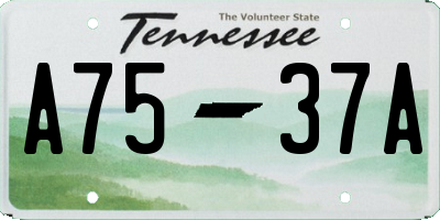 TN license plate A7537A