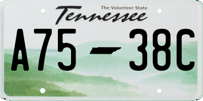 TN license plate A7538C