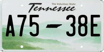 TN license plate A7538E