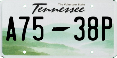 TN license plate A7538P