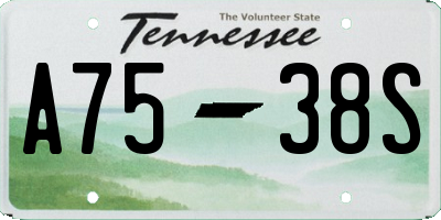 TN license plate A7538S