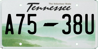 TN license plate A7538U