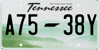 TN license plate A7538Y