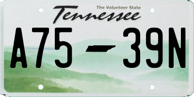 TN license plate A7539N