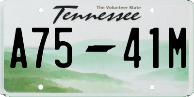 TN license plate A7541M