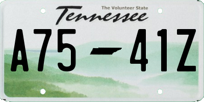 TN license plate A7541Z