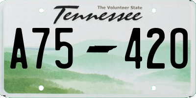 TN license plate A7542O