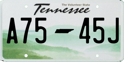 TN license plate A7545J