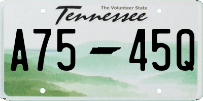TN license plate A7545Q