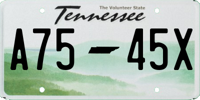 TN license plate A7545X