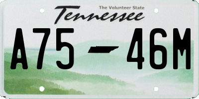 TN license plate A7546M