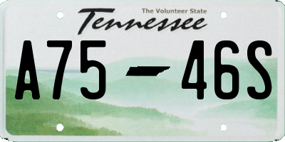 TN license plate A7546S