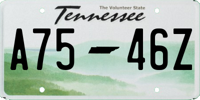 TN license plate A7546Z