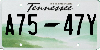 TN license plate A7547Y