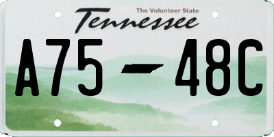 TN license plate A7548C
