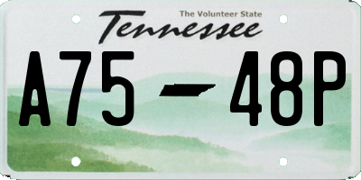 TN license plate A7548P