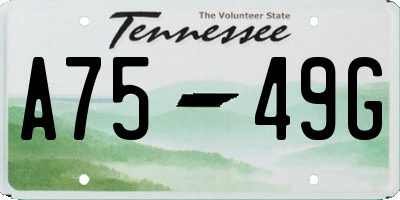 TN license plate A7549G