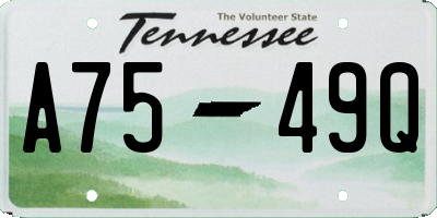 TN license plate A7549Q
