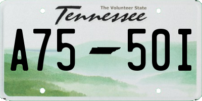 TN license plate A7550I