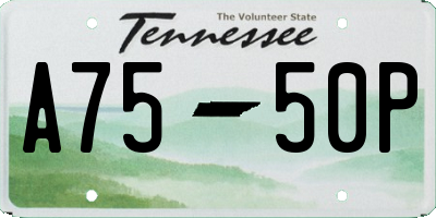TN license plate A7550P