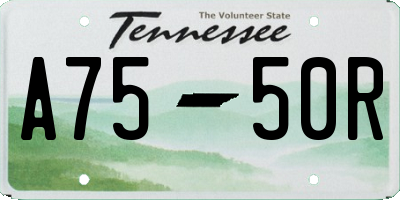 TN license plate A7550R
