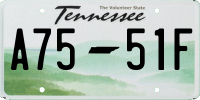 TN license plate A7551F