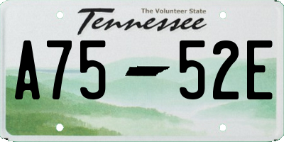 TN license plate A7552E