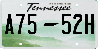 TN license plate A7552H